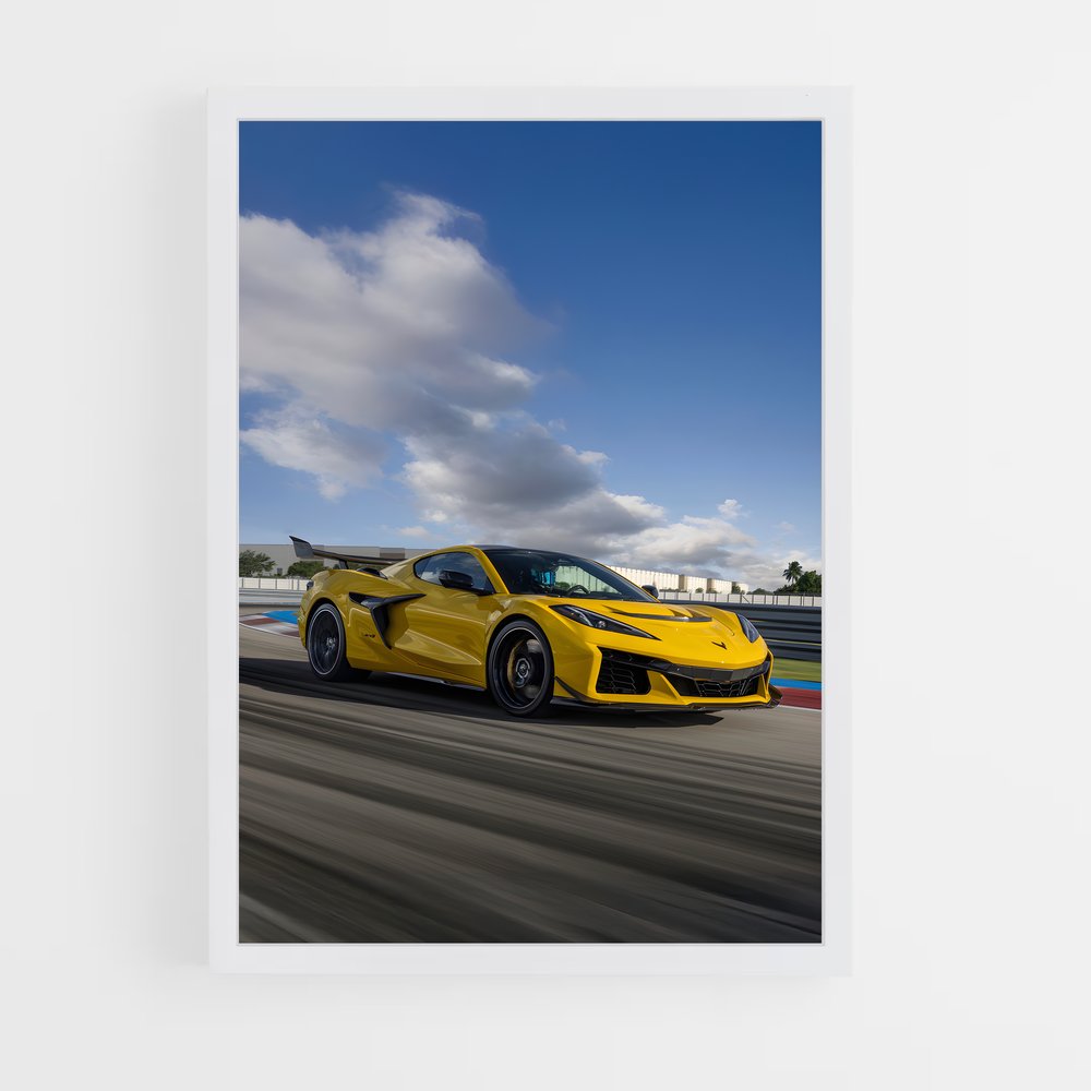 Poster Corvette Vitesse courbe – affiche Chevrolet (vue 3)